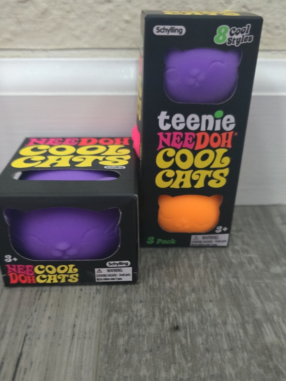 Teenie Needoh Cool Cats 3-Pack - Purple & Orange And Cool Cats Purple Needoh